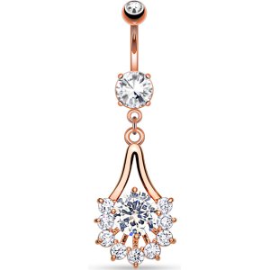 Rose Gold-Plated Chandelier Belly Bar