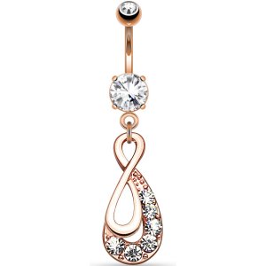 Rose Gold-Plated Infinity Swirl Belly Bar