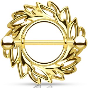 Gold-Plated Leaves Nipple Shield