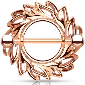 Rose Gold-Plated Leaves Nipple Shield