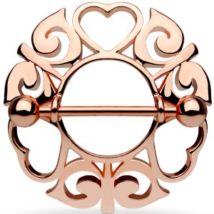 Rose Gold-Plated Hearts Nipple Shield