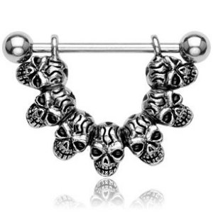 Seven Skulls Nipple Barbell