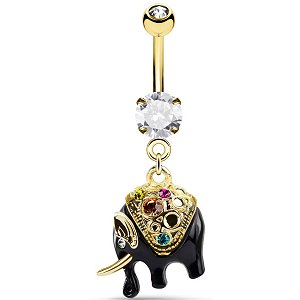 Gold-Plated Black Elephant Belly Bar