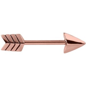 Rose Gold on Steel Arrow Nipple Barbell