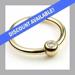 1.2mm Gauge 14ct Yellow Gold Jewelled BCR