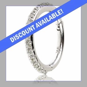 9ct White Gold Jewelled Eternity Hinged Ring