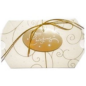 Gold Christmas Gift Box with Matching Tag