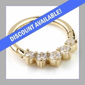 9ct Yellow Gold Jewelled Hinged Ring