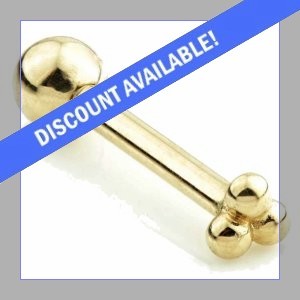 9ct Yellow Gold Triple Dots Ear Stud