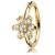 14ct Yellow Gold Jewelled Flower Hinged Ring - view 1