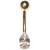 9ct Gold Small Teardrop Belly Bar - view 1