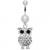 Jewelled Owl on Titanium Pearl Belly Bar - view 3