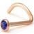 PVD Rose Gold on Steel Bezel Set Jewel Nose Stud - view 2