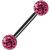 1.6mm Gauge PVD Black on Titanium Smooth Glitter Balls Barbell - view 1