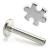 1.2mm Gauge Titanium Labret with Steel Jigsaw Piece - Internally-Threaded - view 1
