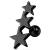 Black Steel Triple Stars Ear Stud - view 1