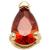 1.2mm Gauge 14ct Yellow Gold Garnet Teardrop Gem Attachment - Internally-Threaded - view 1