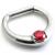 Single Jewel Steel Septum Clicker Ring - view 3