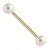 1.2mm Gauge PVD Gold on Titanium Pearl Balls Barbell - view 1