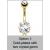 Gold-Plated Ornate Jewelled Teardrop Belly Bar - view 4
