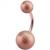 1.6mm Gauge PVD Rose Gold Banana with Unequal Shimmer Balls - view 1