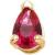 1.2mm Gauge 14ct Yellow Gold Ruby Teardrop Gem Attachment - Internally-Threaded - view 1