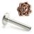 1.2mm Gauge Titanium Labret with Steel Rose Gold Rose - Internally-Threaded - view 1
