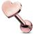 PVD Rose Gold on Steel Heart Ear Stud - view 1