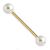 1.2mm Gauge PVD Gold on Steel Pearl Balls Barbell - view 1