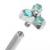 1.2mm Gauge Titanium Claw-Set Jewelled Mini Trinity Labret - Internally-Threaded - view 2