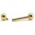 1.2mm Gauge PVD Gold on Titanium Barbell - Internally-Threaded - view 1