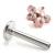 1.2mm Gauge Titanium PVD Rose Gold Jewelled 5-Petal Flower Labret - Internally-Threaded - view 1