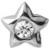 Steel Jewelled Star Ear Stud - view 2