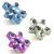 1.2mm Gauge Titanium Jewelled 5-Petal Flower Barbell - Internally-Threaded - view 2