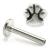 1.2mm Gauge Titanium Labret with Steel Pawprint - Internally-Threaded - view 1