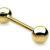 1.6mm Gauge 9ct Gold Barbell - view 2