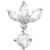 1.2mm Gauge 14ct White Gold Triple Jewelled Marquise Dropper Attachment - Internally-Threaded - view 1