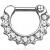 14ct White Gold Jewelled Septum Clicker Ring - view 1