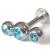 1.2mm Gauge Steel Triple Gem Labret - view 2