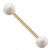 1.6mm Gauge PVD Gold on Steel Opal Balls Barbell - view 1