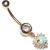 9ct Gold Opal Heart Belly Bar - view 3