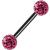 1.6mm Gauge PVD Black on Steel Smooth Glitter Balls Barbell - view 1