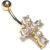 9ct Gold Crucifix Belly Bar - view 3