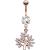 Rose Gold Jewelled Tree of Life Belly Bar - view 1