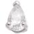 1.2mm Gauge 14ct White Gold Crystal Teardrop Gem Attachment - Internally-Threaded - view 1