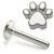 1.2mm Gauge Titanium Labret with Titanium Pawprint - Internally-Threaded - view 1