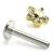 1.2mm Gauge Titanium PVD Gold Jewelled 5-Petal Flower Labret - Internally-Threaded - view 1