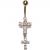 9ct Gold Twin Crucifix Belly Bar - view 1
