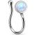 Rhodium-Plated Opal Clip-on Nose Ring - view 1