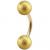 1.6mm Gauge PVD Gold on Steel Banana with Equal Shimmer Balls - view 2